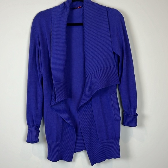THREE Women’s Sweaters Size Small Grey Heather, Dark Teal, Purple Cowl Cardigan - Picture 6 of 12